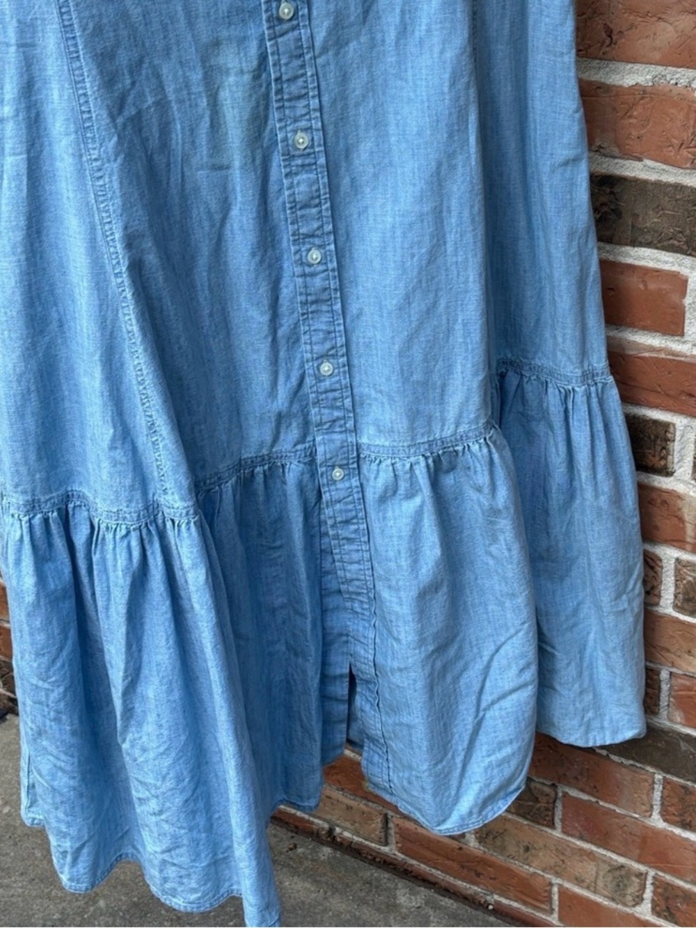 Ralph Lauren Light Blue Chambray Maxi Shirt Dress Sz 8 - Picture 5 of 6